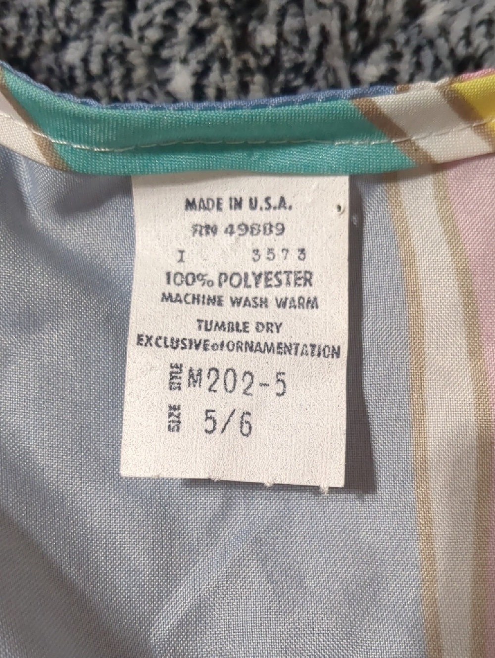 Vintage Papper Moon puffy sleeve pastel striped Juniors midi dress Size 5 NWT - Picture 9 of 12